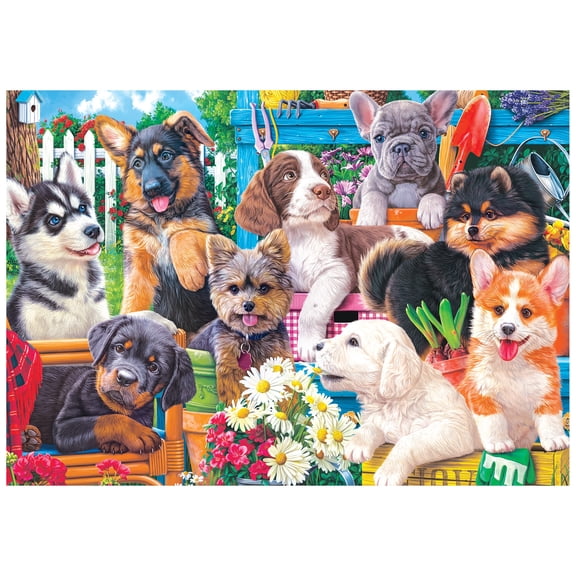 RoseArt Colorluxe 750-Piece Funny Puppies Adult Interlocking Puzzle