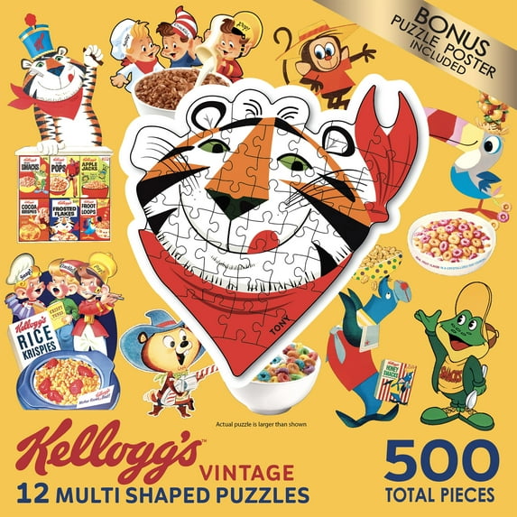 RoseArt Kellogg's Vintage 500-Piece Multi Shaped Jigsaw Puzzles