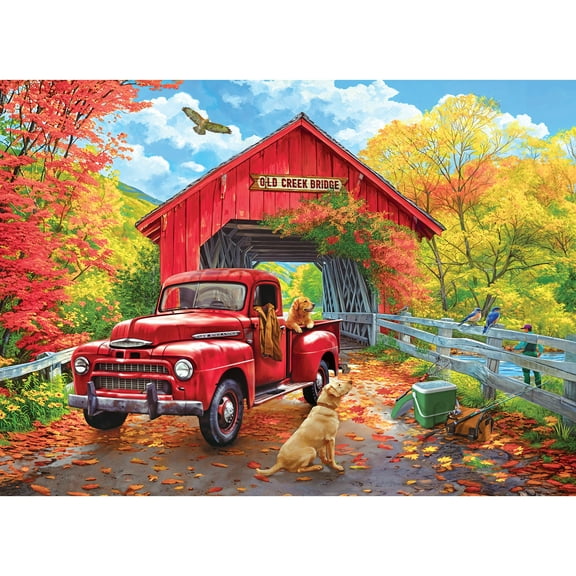 RoseArt Kodak 1000-Piece Old Creek Bridge Cork Adult Interlocking Jigsaw Puzzle