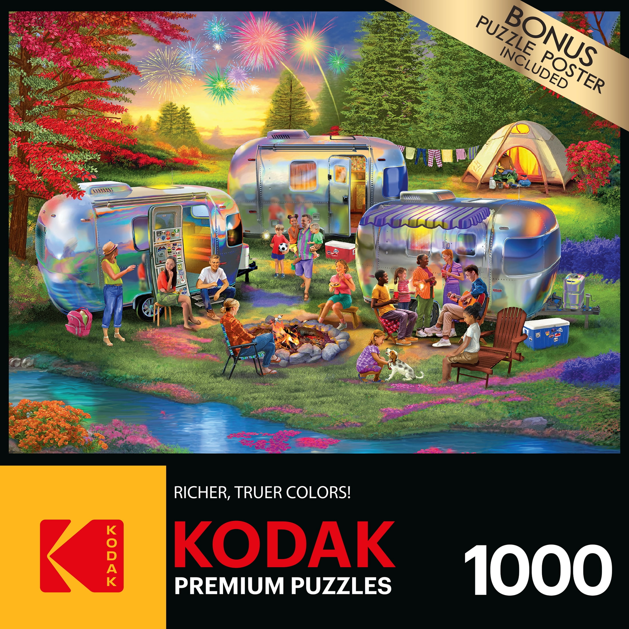 RoseArt Kodak 1000-Piece Shiny Happy Campers Jigsaw Puzzle