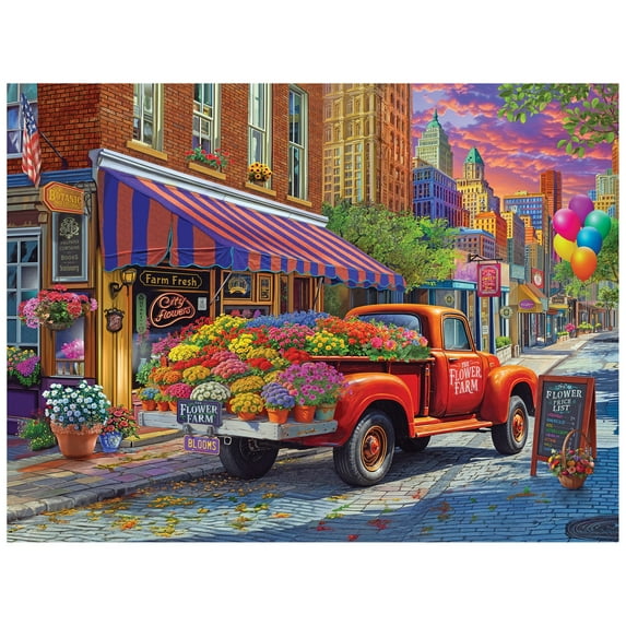 RoseArt Kodak 350-Piece City Flowers Adult Interlocking Jigsaw Puzzle