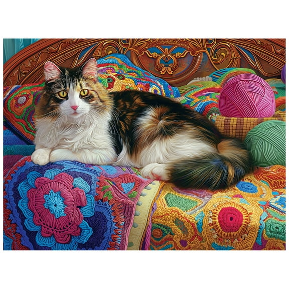 RoseArt Kodak 350-Piece Knitting Kitten Adult Interlocking Jigsaw Puzzle