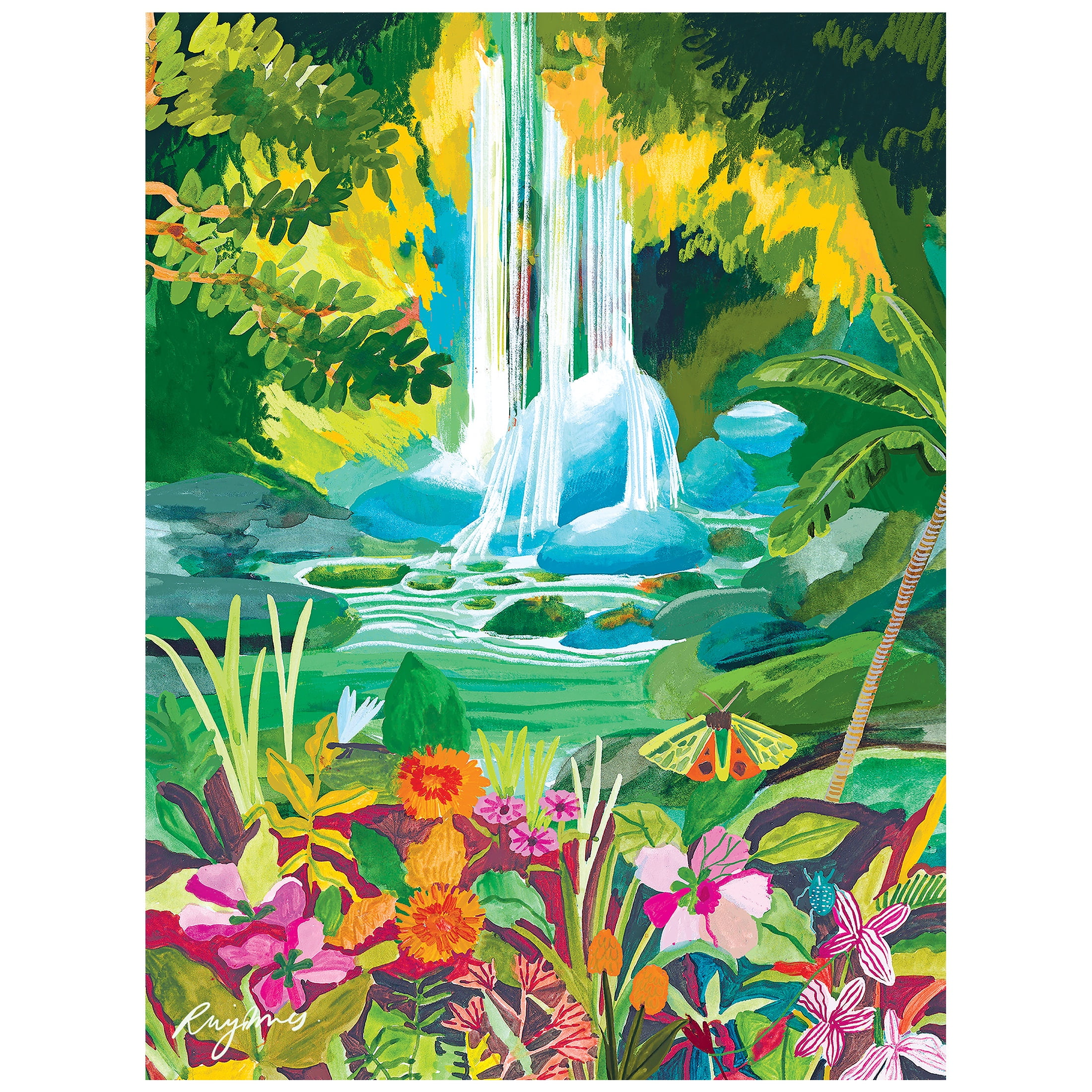 RoseArt Modern Illustrations 300-Piece Chasing Waterfalls Adult Interlocking Puzzle