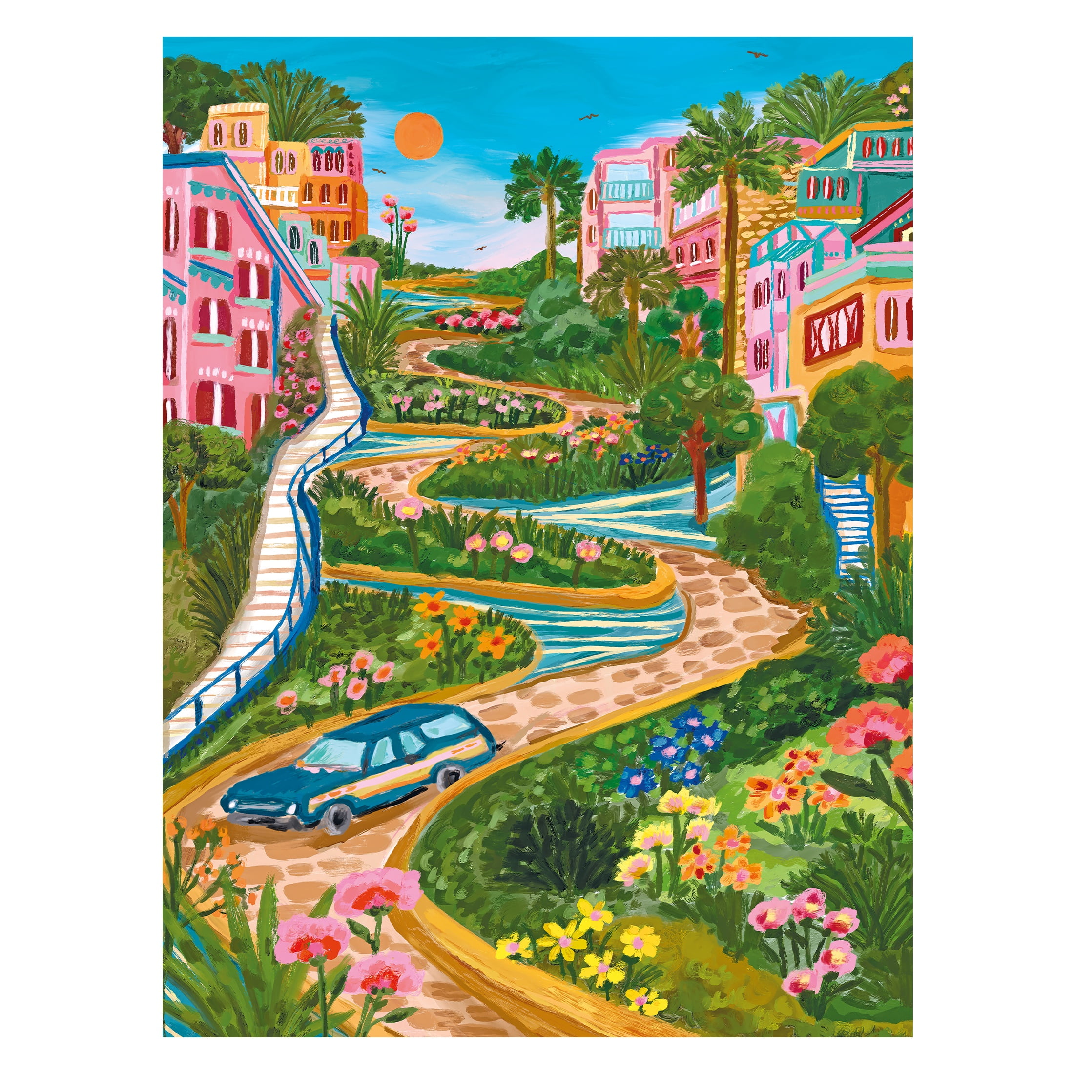 RoseArt Modern Illustrations 300-Piece Lombard Street, San Francisco Adult Interlocking Puzzle