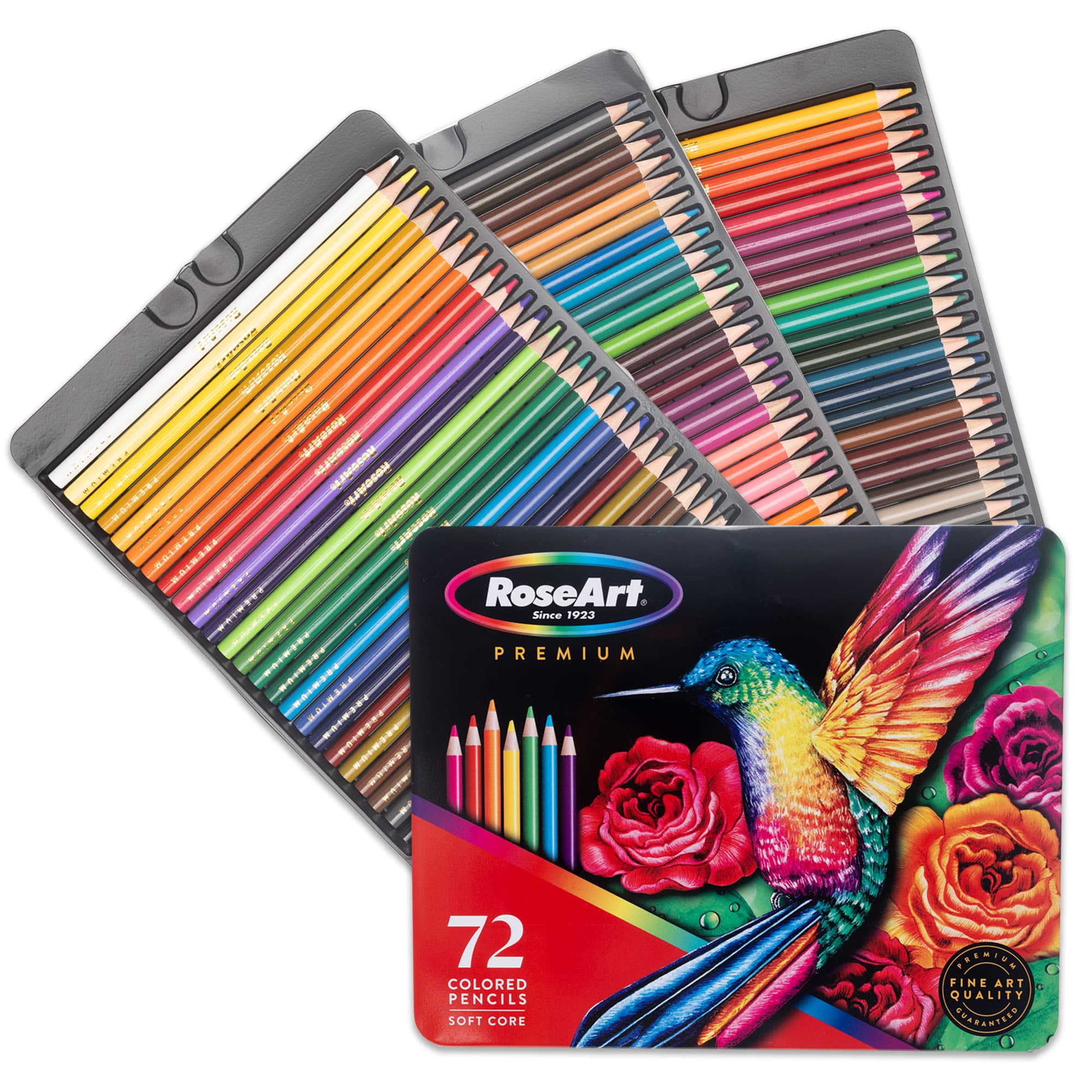 RoseArt Premium 72ctTRDNColored Pencils - Art Supplies for Drawing, Sketching, Adult Colors, Soft Core Color Pencils 72 Pack, multi