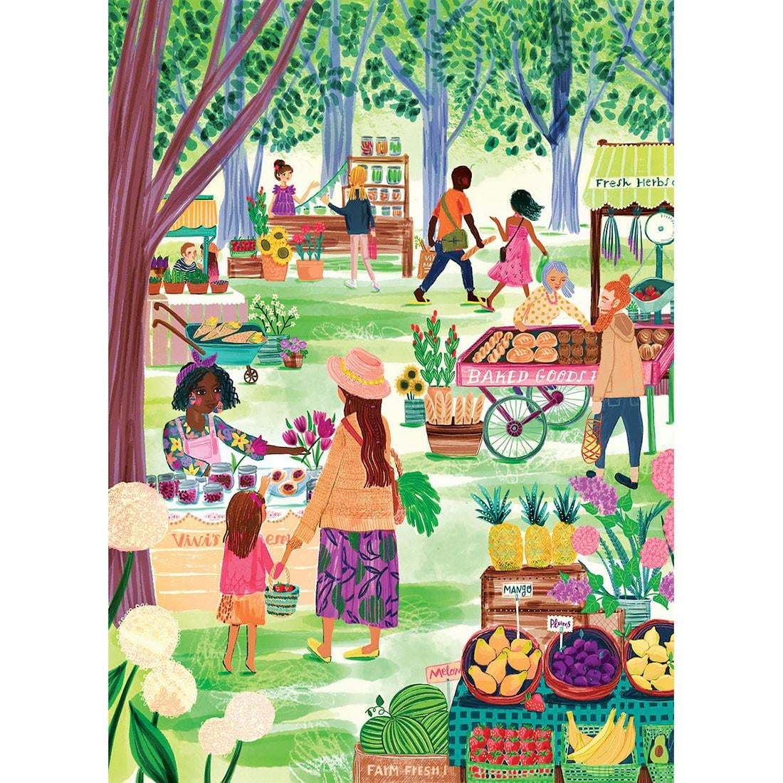 RoseArt Soft Touch 1000-Piece Farmer's Market Adult Interlocking Jigsaw Puzzle
