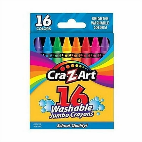 Cra-Z-Art Washable Jumbo Crayons16-Count Assorted Colors Packaging May Vary