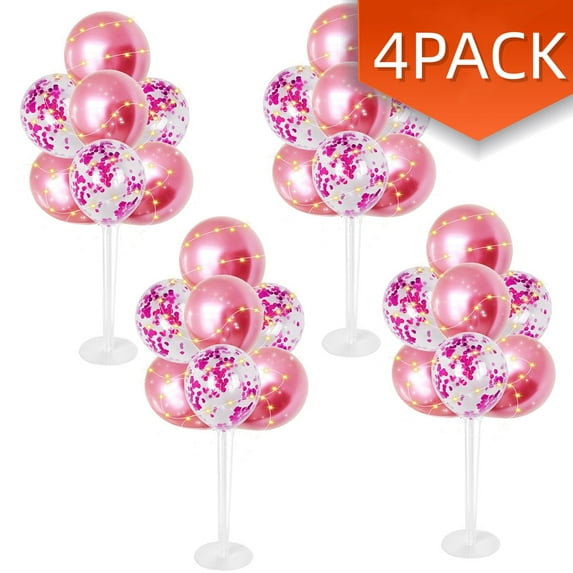 RoseGold Balloons Party Supplies Balloons Stand Centerpiece Kit for Birthday,Wedding,Graduation, Baby Shower,Table Party Decorations 4 Set Rose Gold