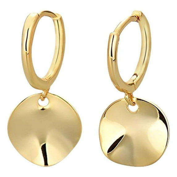 RoseJeopal Irregular Gold Silver Disc Earrings for Women, Dangle Drop Earrings Hypoallergenic Personalized Jewelry Gifts