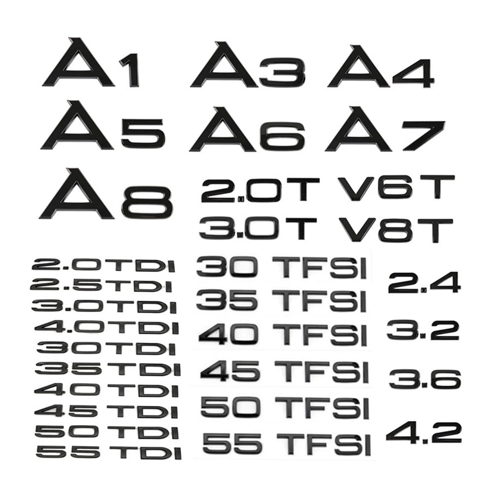4abs Sticker RoseOcean 3D ABS Car Rear Trunk Logo Sticker 2.0 3.0 4.0 30 35 40 45 50 ...