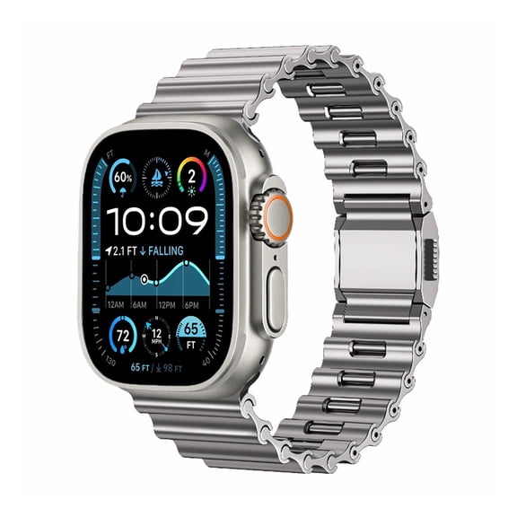 RoseOcean 42-49mm Stainless Steel Ocean Band Durable Metal Strap for Smartwatch Men Women