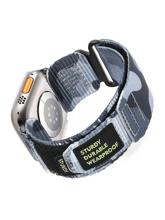 Nylon Sport Loop Band for Apple Watch Ultra 2 49mm 46mm 45mm 44mm 42mm Series 10 9 8 7 6 SE 5 4 3 Strap