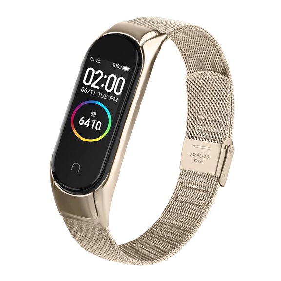 RoseOcean Strap For Xiaomi Mi Band 6 5 4 3 Metal Watch Band Milanese For Mi Band 4 3 Wristband Wrist Belt Smartwatch Accessories