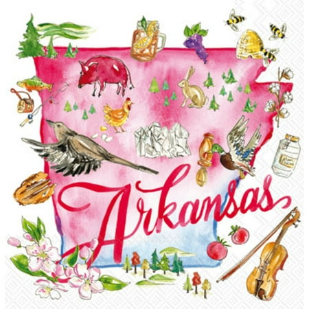 Roseanne Beck-Arkansas State Collection Cocktail Napkin 3 ply 20 per package 5x5