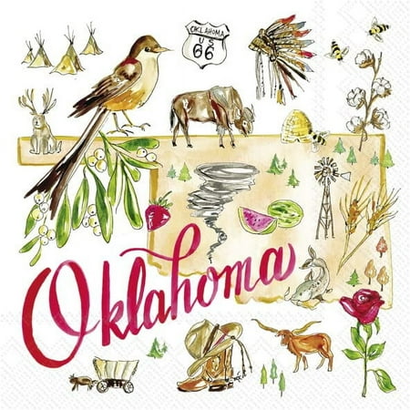 Boston International - 3-Ply 5" Cocktail Napkins - Oklahoma