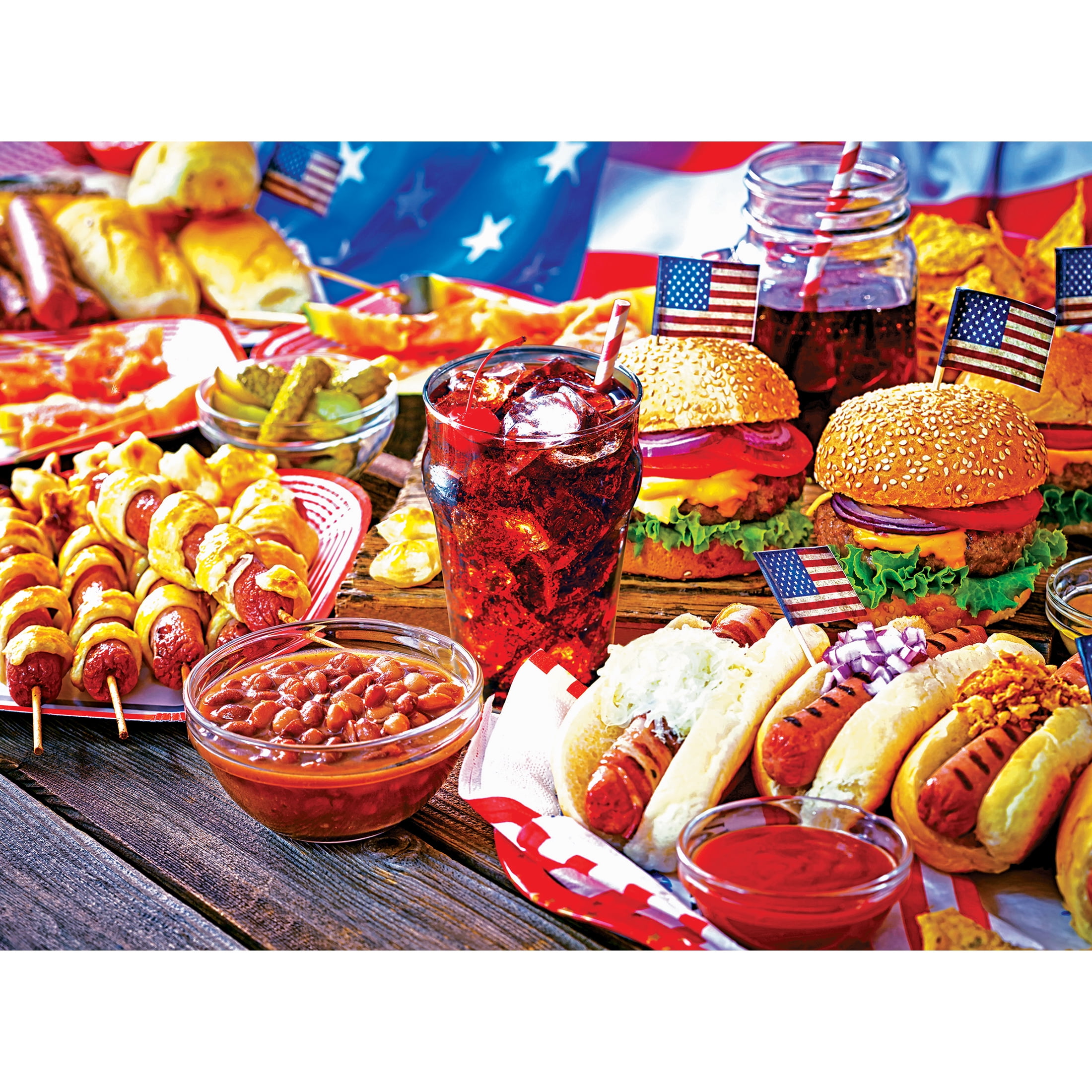 Roseart Colorluxe 1000 Piece Burgers and Hot Dogs Adult Interlocking Jigsaw Puzzle
