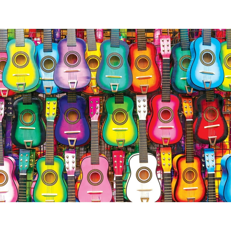 RoseArt Colorluxe 500 Piece Colorful Guitars Jigsaw Puzzle for