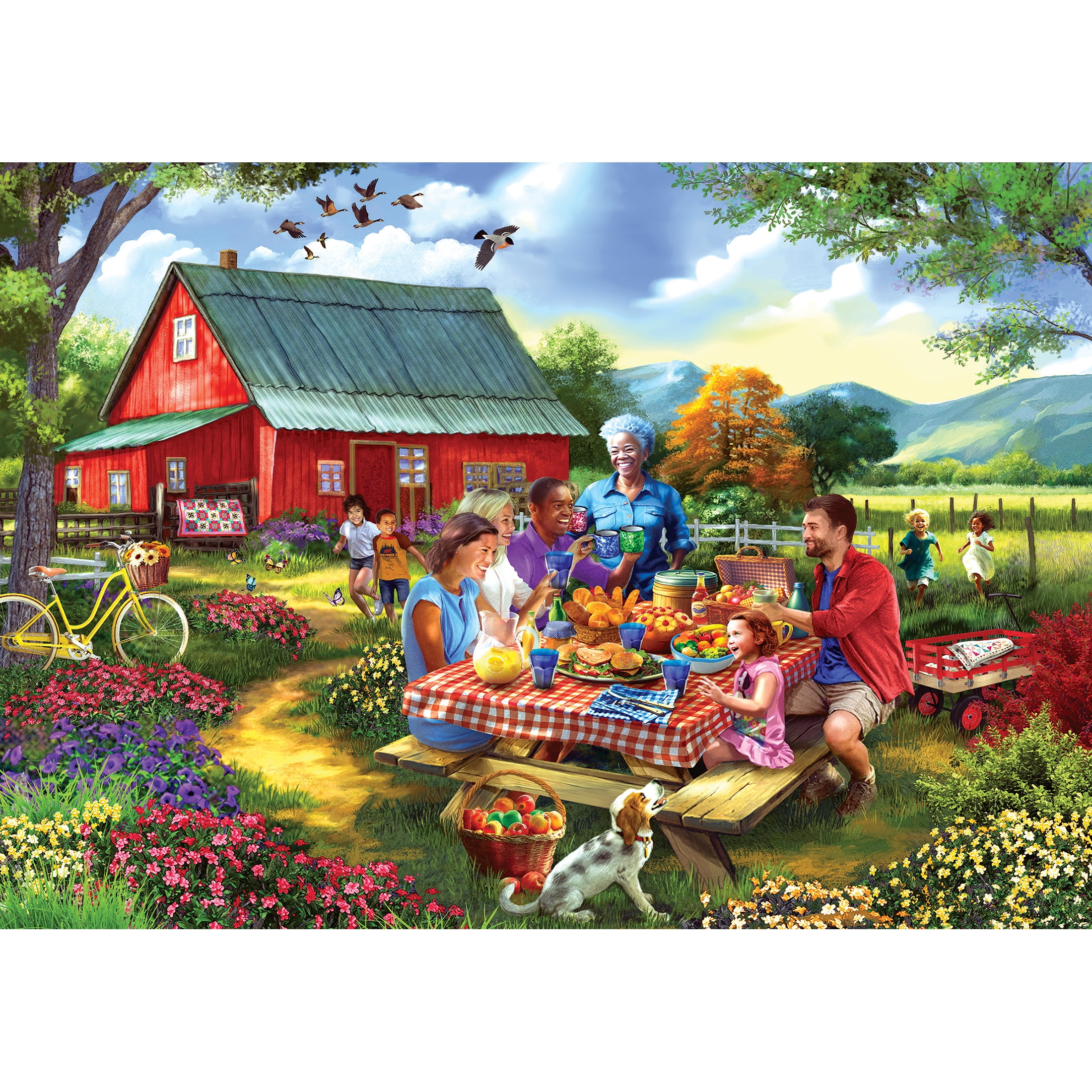 Roseart Colorluxe 500 Piece Farm Picnic Interlocking Jigsaw Puzzle