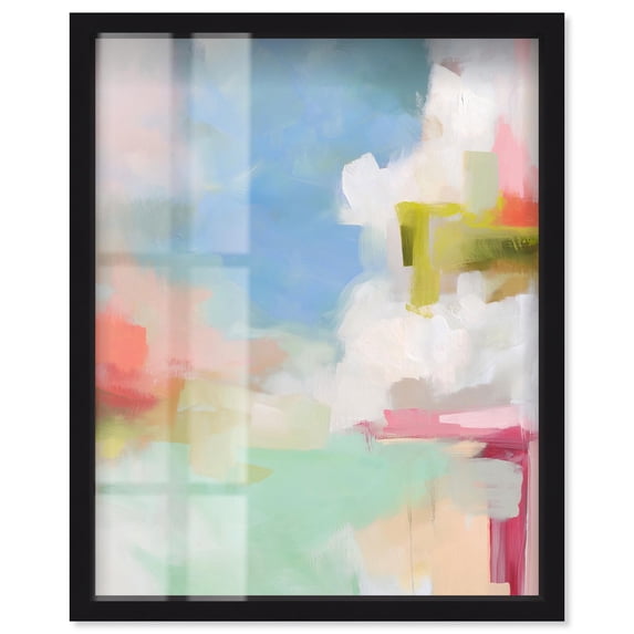 Roseate Hues I Shadowbox Print Bright Wall Decor by Art Remedy, Black Frame, 16 x 20