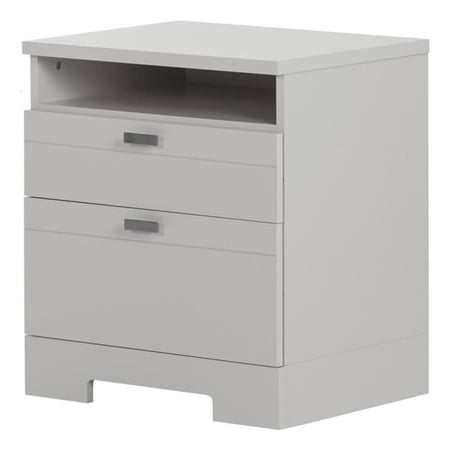 Roseberry Kids 2-Drawer Contemporary Wood Nightstand in Gray