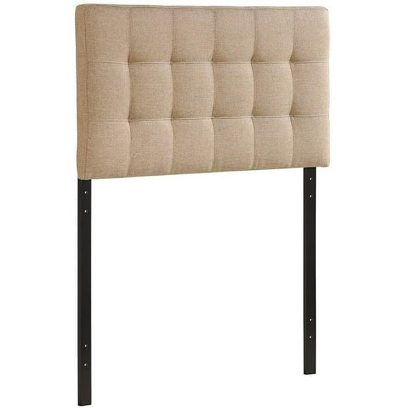 Modern Fabric Twin Tufted Panel Headboard in Beige