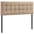 thumbnail image 1 of Modern Fabric Upholstered Queen Panel Headboard in Beige, 1 of 6