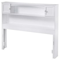 Modern Solid Hardwood Full Bookcase Headboard in White