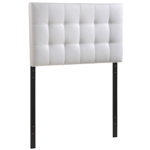 Modern Vinyl Twin Tufted Panel Headboard in White