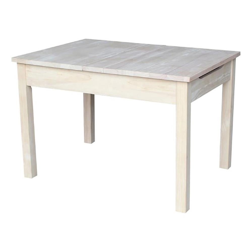 Roseberry Kids Wood Kids Table with Storage Underneath Top in Natural ...