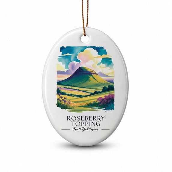 Sammer Weekend Roseberry Topp Christmas Souvenir Oval Keepsake, North York Moors ...