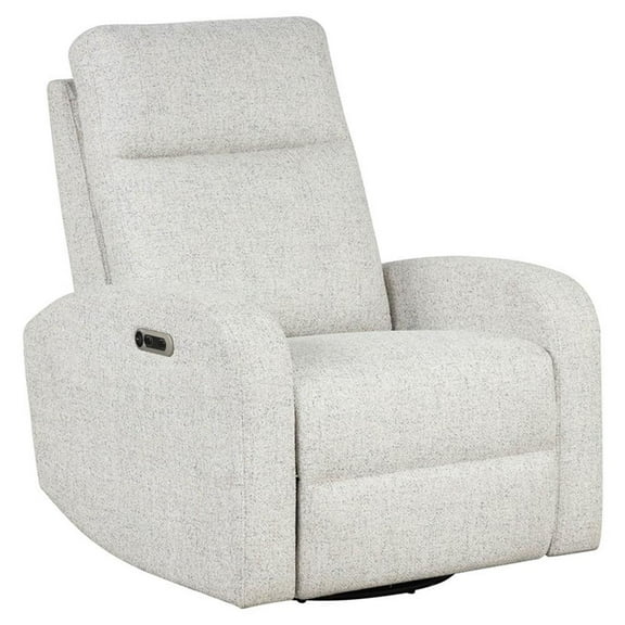 Rosebery Kids Fabric Power Swivel Glider Recliner in Cream Finish