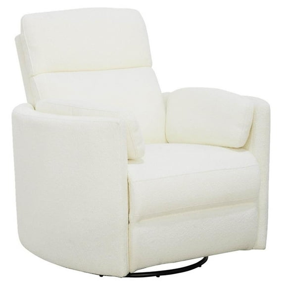 Rosebery Kids Fabric Power Swivel Glider Recliner in Revel Oyster/White