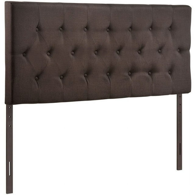 Rosebery Kids Queen Tufted Panel Headboard in Dark Brown