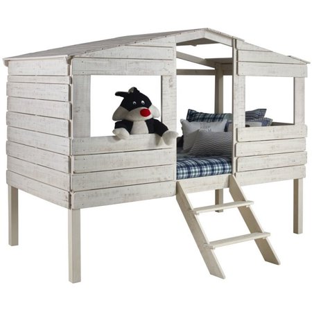 Rosebery Kids Twin Solid Wood Loft Bed in Rustic Sand Finish