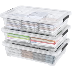 Rosebloom 40 Quart Clear Plastic Underbed Storage Bins with Lid, 3 Packs | Stackable Flat Plastic Organization Containers Boxes for Under Bed Storage
