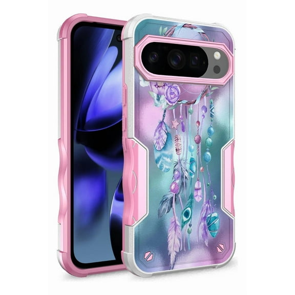 Rosebono Compatible With Google Pixel 10 / Pixel 10 Pro Case, Hybrid Dual Layer Graphic Design Pattern Heavy Duty Protection Case For Google Pixel 10 / Pixel 10 Pro (Dream Catcher)