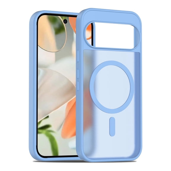 Rosebono Compatible With Google Pixel 10 / Pixel 10 Pro / Pixel 9 / Pixel 9 Pro Case, Magnetic Translucent Matte Hybrid Gradient Transparent Soft TPU Clear Skin Cover Protection Case (Black)