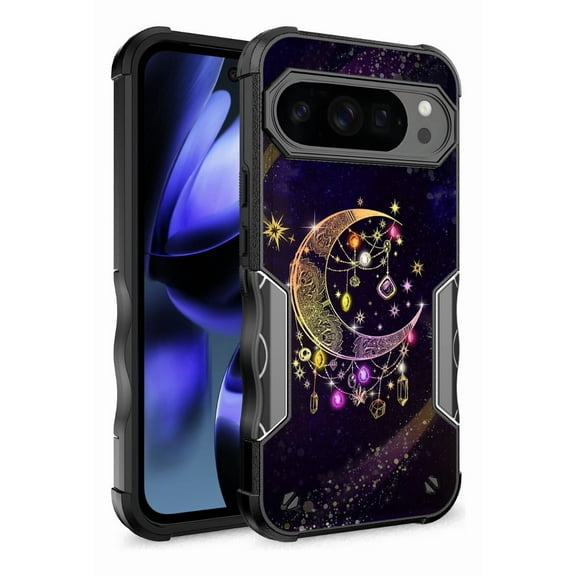 Rosebono Compatible With Google Pixel 10 Pro XL Case, Hybrid Dual Layer Graphic Design Pattern Heavy Duty Protection Case For Google Pixel 10 Pro XL (Wiccan)