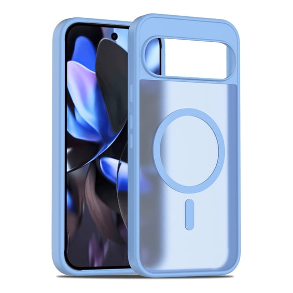 Rosebono Compatible With Google Pixel 10 Pro XL / Pixel 9 Pro Pro XL Case, Magnetic Translucent Matte Hybrid Gradient Transparent Soft TPU Clear Skin Cover Protection Case (Blue)