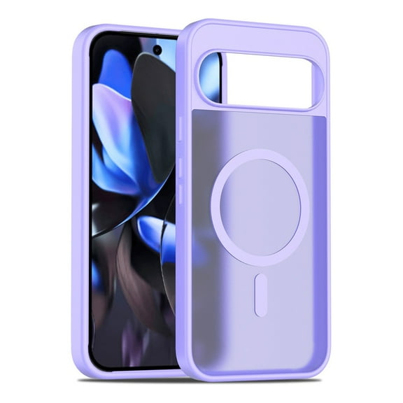 Rosebono Compatible With Google Pixel 10 Pro XL / Pixel 9 Pro Pro XL Case, Magnetic Translucent Matte Hybrid Gradient Transparent Soft TPU Clear Skin Cover Protection Case (Purple)