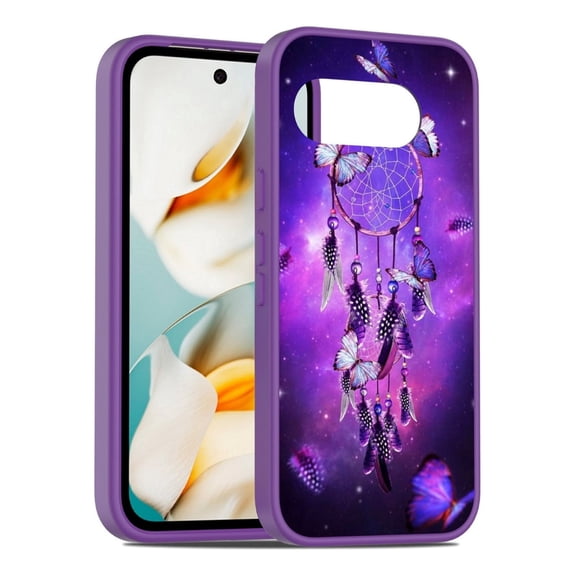 Rosebono Compatible With Google Pixel 9A Case, Graphic Design Translucent Matte Gradient Transparent Soft TPU Skin Cover Protection Case (Dream Catcher)