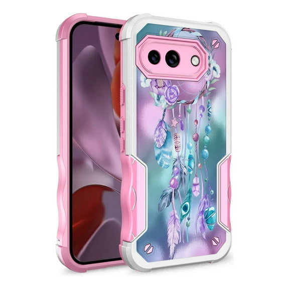 Rosebono Compatible With Google Pixel 9A Case, Hybrid Dual Layer Graphic Design Pattern Heavy Duty Protection Case For Google Pixel 9A (Dream Catcher)