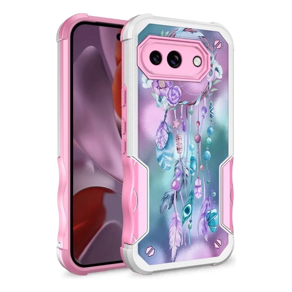 Rosebono Compatible With Google Pixel 9A Case, Hybrid Dual Layer Graphic Design Pattern Heavy Duty Protection Case For Google Pixel 9A (Dream Catcher)