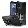 thumbnail image 1 of Rosebono Compatible With Moto G Play 2024 Case, Hybrid Metal Ring Magnetic Support Kickstand Protective Defender Armor Cover Case For Moto G Play 2024 (Black), 1 of 5