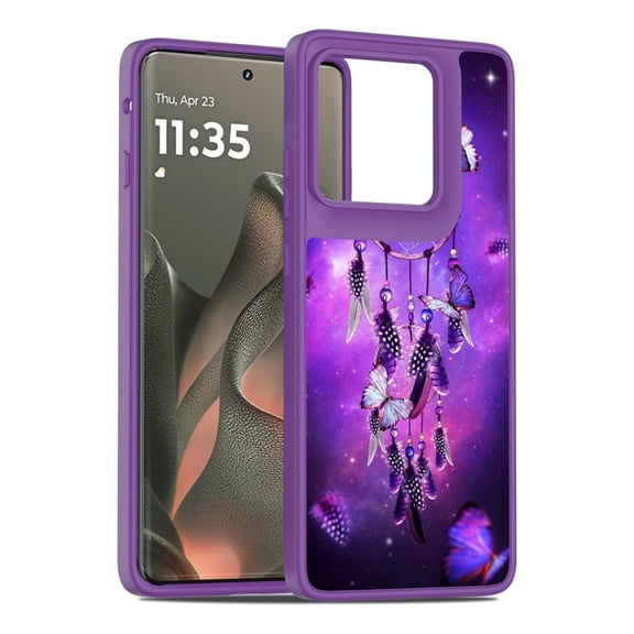 Rosebono Compatible With Motorola Edge 2025 Case, Graphic Design Translucent Matte Gradient Transparent Soft TPU Skin Cover Protection Case (Dream Catcher)