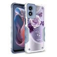 thumbnail image 1 of Rosebono Compatible With Motorola Edge 2025 Case, Hybrid Dual Layer Graphic Design Pattern Heavy Duty Protection Case For Motorola Edge 2025 (Purple Flower), 1 of 4