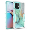 thumbnail image 1 of Rosebono Compatible With Motorola Edge Plus 2023/X40/X40 Pro Case, Hybrid Dual Layer Graphic Design Pattern Heavy Duty Protection Case For Motorola Edge Plus 2023 (Green Marble), 1 of 4
