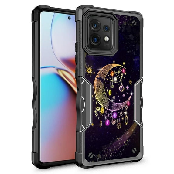 Rosebono Compatible With Motorola Edge Plus 2023/X40/X40 Pro Case, Hybrid Dual Layer Graphic Design Pattern Heavy Duty Protection Case For Motorola Edge Plus 2023 (Wiccan)