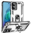 thumbnail image 1 of Rosebono Compatible With Motorola G Play 2024 Case, Hybrid Slim Armor Cover Case With Adjustable Integrated 180 or 360 Degree Rotating Ring Kickstand For Motorola G Play 2024 (Silver), 1 of 5