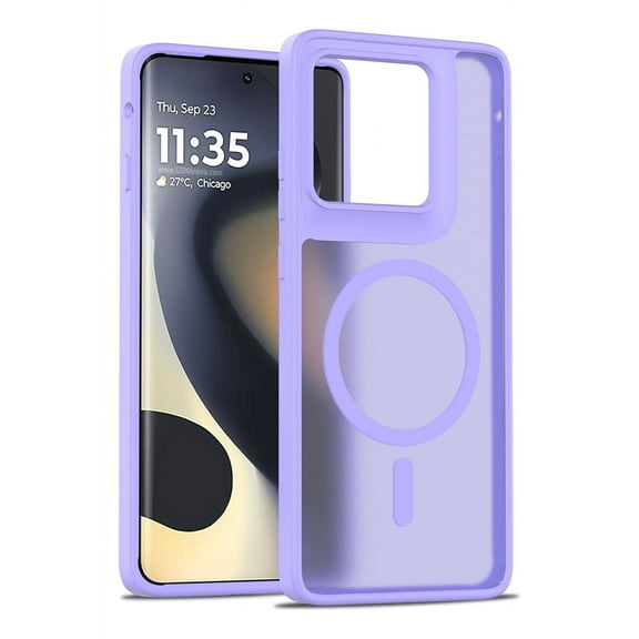 Rosebono Compatible With Motorola Moto Edge 2025 Case, Compatible with MagSafe Hybrid Gradient Transparent Soft TPU Clear Skin Cover Protection Case (Purple)